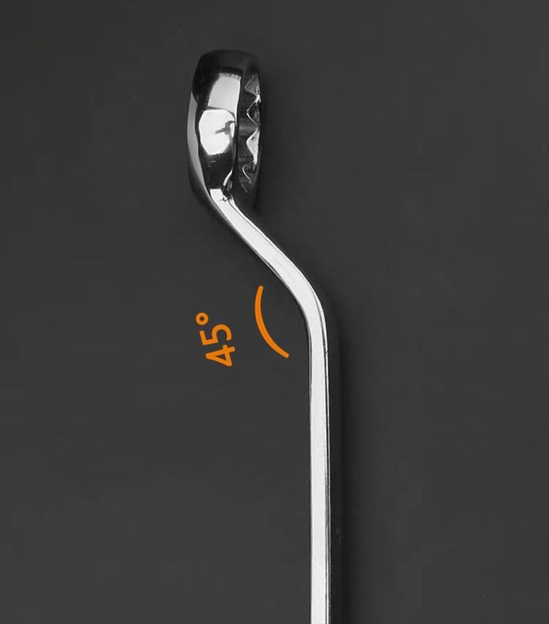FLZOSPER 20mm x 22mm 12 Point 45-Degree Offset Double Box End Wrench Polished Finish, Cr-V - Image 3